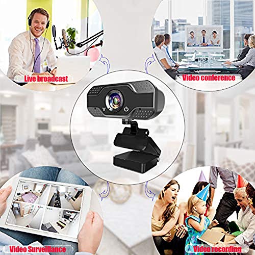 S-1 1080P HD Webcam con Enfoque Automático con Cara De Leva 90 Grados Extendido Ver Transmisión De Ordenador Cámara Web USB para PC Portátil para Llamar Online, Conferencia con El Micrófono