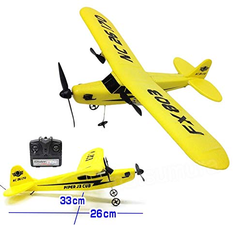 s-idee® 21002 avión Piper J3 FX803 aerógrafo Trainer RC teledirigido con tecnología 2.4 GHz con batería de polímero de litio