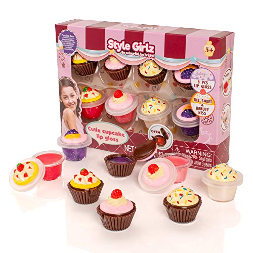 S & Li cosméticos Cutie Cupcake Juego de 8 Piezas Lipgloss