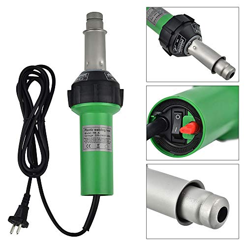 S SMAUTOP 1600W Soldadora de plástico de mano, pistola de calor de soldadura de vinilo, herramientas para pisos Kit de soldadura de pisos con boquillas de velocidad Rodillo Pe PVC Plástico