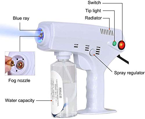 S SMAUTOP Máquina de pulverización, desinfección Máquina de nebulización de pulverización Blanca Pulverizador atomizador de 220V para Hotel Restaurante Hospitales Familiares Escuelas （500ml）