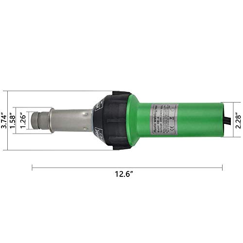 S SMAUTOP Pistola de Aire Caliente 1600W Soldador de Plástico 30-680 ℃ Kit de Soldadura de Aire Caliente de Plástico PVC con Boquillas Reemplazadas  Ruido 220V≤65db Para Reparar Plástico