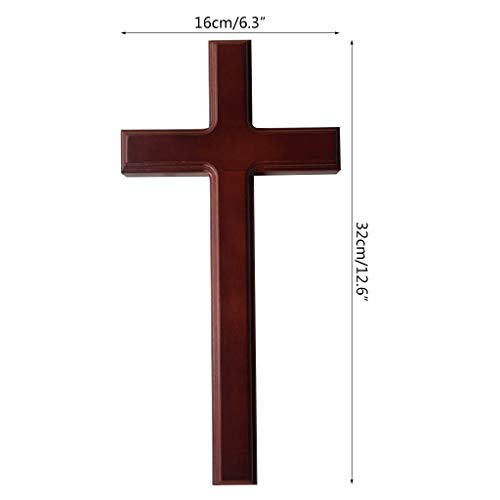 S-TROUBLE 32 cm de Madera Jesucristo Cruz Iglesia montada en la Pared Oración Religiosa Adorno Colgante Decoración del hogar