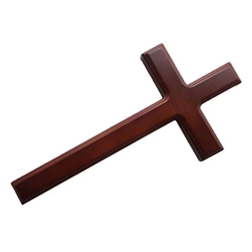 S-TROUBLE 32 cm de Madera Jesucristo Cruz Iglesia montada en la Pared Oración Religiosa Adorno Colgante Decoración del hogar