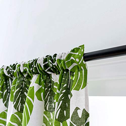 SADA72 Cortinas Opacas para Ventana, pequeñas Cortinas térmicas aislantes para el Sol, Cortinas Decorativas de Moda Cortas para la Cocina y el balcón, Leaf, Tamaño Libre