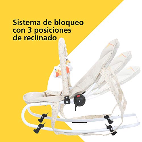 Safety 1st Koala Gandulita reclinable para bebé con funcion mecedora, Hamaca con arco de juego, ligera y compacta, color happy Day