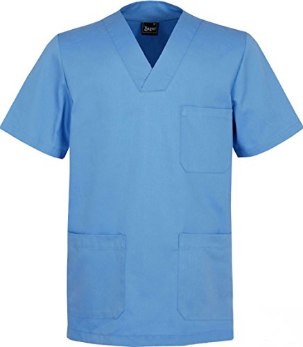 Sager Chaqueta de Uniforme para Profesionales Sanitarios (L, Azul)