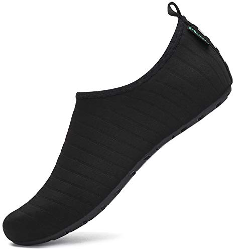 SAGUARO Escarpines Hombre Mujer para Buceo Snorkel Surf Natación Piscina Vela Mares Rocas Río Zapatos para Agua Calzado Playa Zapatillas Deportes Acuáticos (033 Negro,44/45 EU)