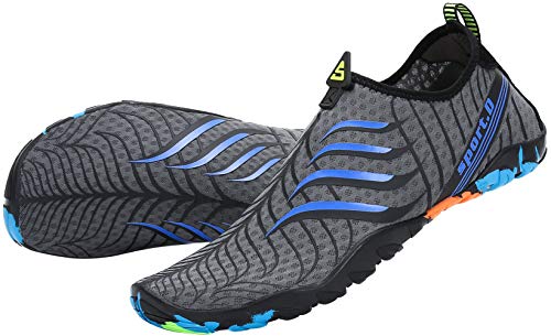 SAGUARO Escarpines Zapatos de Agua Calzado Playa Zapatillas Deportes Acuáticos para Buceo Snorkel Surf Natación Piscina Vela Mares Rocas Río para Hombre Mujer (022 Gris,35 EU)