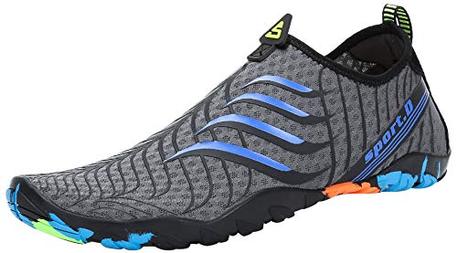 SAGUARO Escarpines Zapatos de Agua Calzado Playa Zapatillas Deportes Acuáticos para Buceo Snorkel Surf Natación Piscina Vela Mares Rocas Río para Hombre Mujer (022 Gris,35 EU)