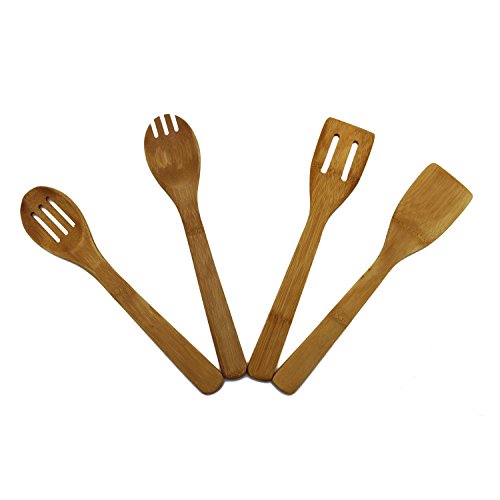 Sahe Products - Juego con cucharones de cocina en madera auténtica