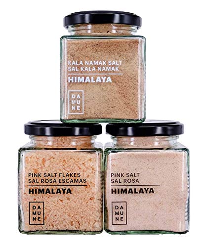 Sal Gourmet Himalaya: Sal Rosa (200g), Sal Rosa Escamas (100g) y Sal Kala Namak (200g)
