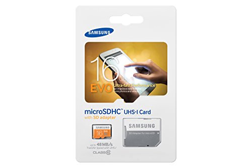 Samsung Evo MB-MP16DA/EU - Tarjeta de memoria Micro SDHC de 16 GB (UHS-I Grade 1 Clase 10, con adaptador SD)