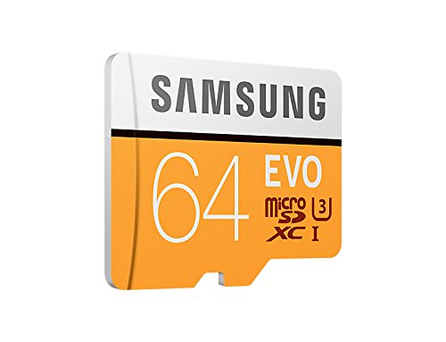 Samsung MicroSDXC EVO - Tarjeta de Memoria (MicroSDXC EVO, 64 GB, MicroSDXC, Clase 10, 100 MB/s, UHS-I, IPX7), Naranja/Blanco