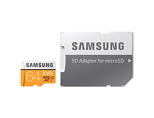 Samsung MicroSDXC EVO - Tarjeta de Memoria (MicroSDXC EVO, 64 GB, MicroSDXC, Clase 10, 100 MB/s, UHS-I, IPX7), Naranja/Blanco