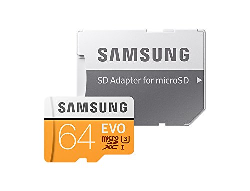 Samsung MicroSDXC EVO - Tarjeta de Memoria (MicroSDXC EVO, 64 GB, MicroSDXC, Clase 10, 100 MB/s, UHS-I, IPX7), Naranja/Blanco