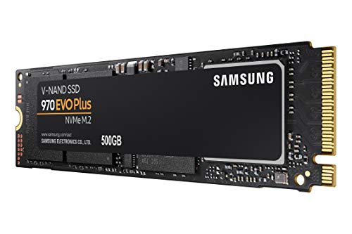 Samsung MZ-V7S500BW 970 EVO Plus - Unidad SSD, 500 GB, M.2, NVMe, tamaño 2.5 ", Interfaz SATA 6 GB/s, Color Negro/Naranja