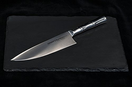 Samura Bamboo - Cuchillo japonés de cocina profesional para cocinero (200 mm, dureza 59 HRC)…