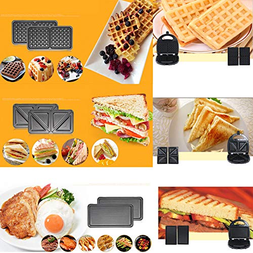 Sandwichera Tostadora Eléctrica, Gofrera Y Grill 3 En 1, Acero Inoxidable Platos Removibles Multifuncional Bandeja Para Hornear, Sartén, Filete Panini Desayuno Cocina Regalo