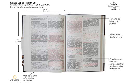 Santa Biblia Rvr 1960 - Letra Grande, Tapa Dura Negra Con Imágenes de Tierra Santa / Spanish Holy Bible Rvr 1960 -Large Print, Hard Cover