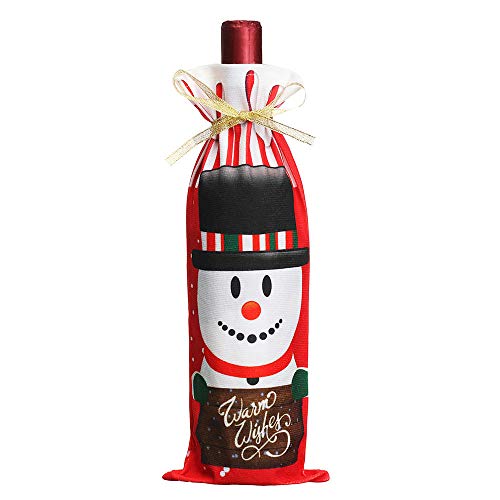 Santa Navidad dulces bolsas vino media botella portador regalo Navidad embalaje bolsa decoración