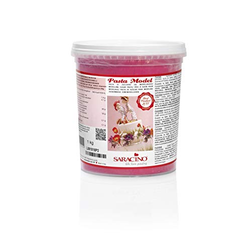 Saracino Pasta fondant Model Fucsia Para modelar De 1 kg Sin gluten Made in Italy