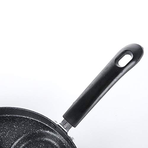 Sartén 4 Unidades Pancake para Cocina Gas Antiadherente Multifuncional Aluminio Aleación Cocina Suministros de Cocina Larga Asa Filete, negro, Tamaño libre