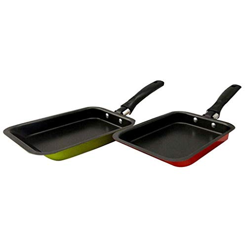 Sartén, Cocina Hogar Fondo Plano Antiadherente Mini Sartén Sartén Huevo Frito Olla (Color: Rojo/Verde)