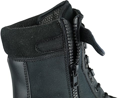 Savage Island Botas Piel Negras Combate con Cremallera Lateral