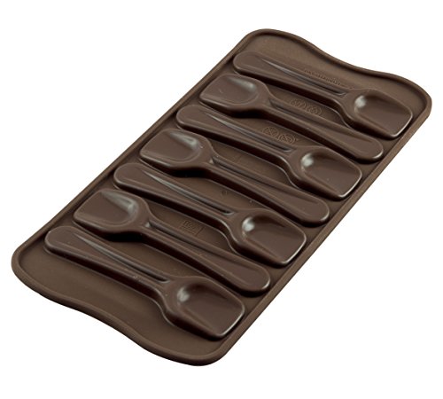 SCG28 Molde de Silicona para Chocolate, 7 cavidades con Forma de cucharaditas, Color marrón