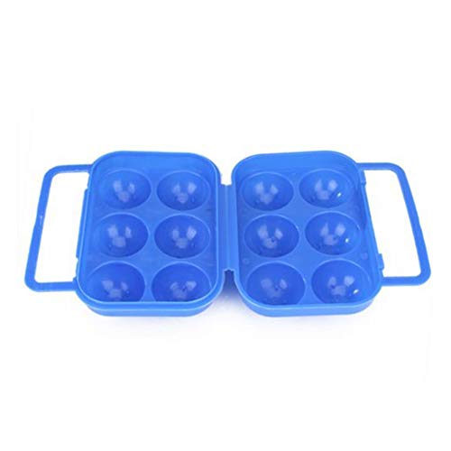 Schneespitze 2 Piezas Huevos Portador Contenedor Cajas De Almacenamiento De Huevos PortáTil Huevo Contenedor de Almacenamiento para 6 Huevos,Azul,Naranja