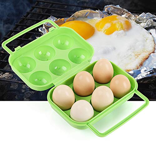 Schneespitze 2 Piezas Huevos Portador Contenedor Cajas De Almacenamiento De Huevos PortáTil Huevo Contenedor de Almacenamiento para 6 Huevos,Azul,Naranja