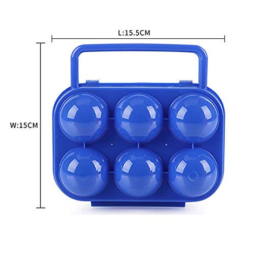 Schneespitze 2 Piezas Huevos Portador Contenedor Cajas De Almacenamiento De Huevos PortáTil Huevo Contenedor de Almacenamiento para 6 Huevos,Azul,Naranja