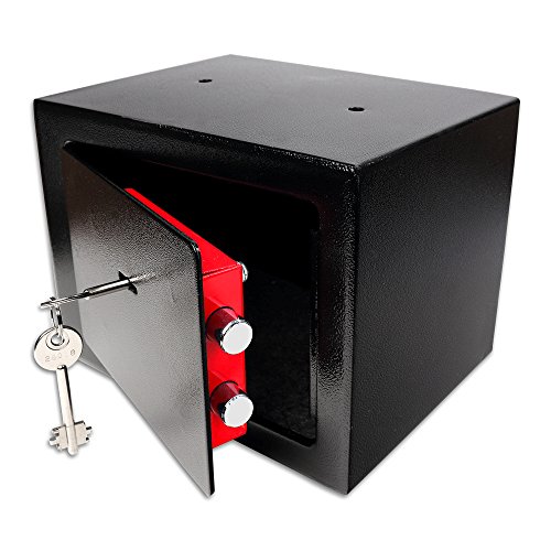 Schramm® Caja Fuerte Caja Fuerte con Cerradura Mini Caja Fuerte Mini Caja Fuerte de Pared Caja Fuerte para Muebles Caja Fuerte de Pared con Llave Negro