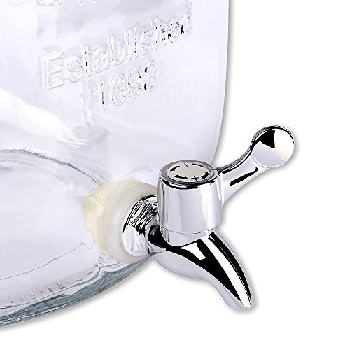 Schramm® Dispensador de Bebidas de Aprox. 3,5 litros con tapón de Rosca Botella de Grifo Dispensador de Zumo Weckglasoptik