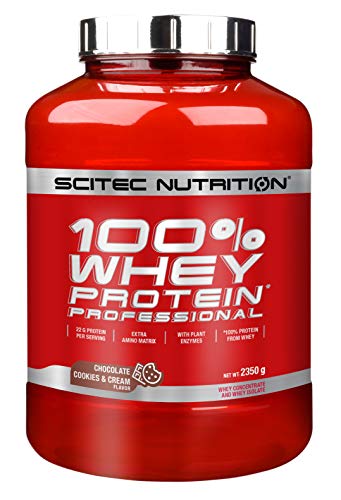 Scitec Nutrition 100% Whey Protein Professional Suplemento Nutricional de Proteinas con Sabor de Chocolate Cookies & Cream, 2350 g