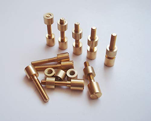 Screw Fasteners para cuchillero, 5/16"de diametro cabeza. Tactical cuchillo de supervivencia remaches EDC eje sujetadores - pack de 10 juegos (Brass)