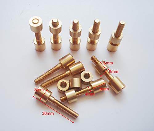 Screw Fasteners para cuchillero, 5/16"de diametro cabeza. Tactical cuchillo de supervivencia remaches EDC eje sujetadores - pack de 10 juegos (Brass)