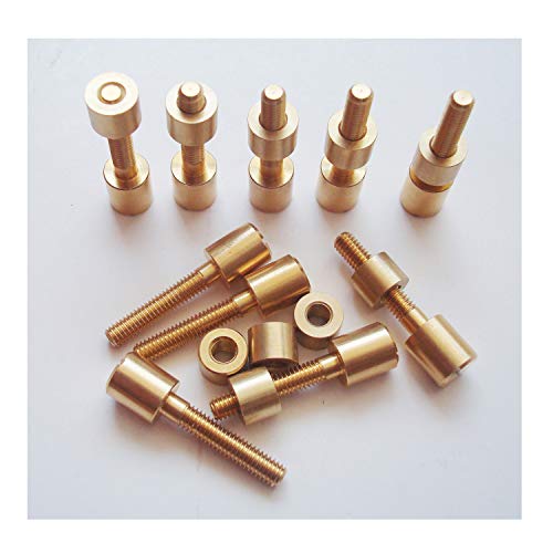 Screw Fasteners para cuchillero, 5/16"de diametro cabeza. Tactical cuchillo de supervivencia remaches EDC eje sujetadores - pack de 10 juegos (Brass)