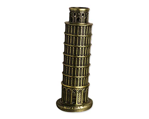 SCSpecial - Figuras metálicas de torre inclinada de Pisa para decoración del hogar, fiesta, metal, 22 cm