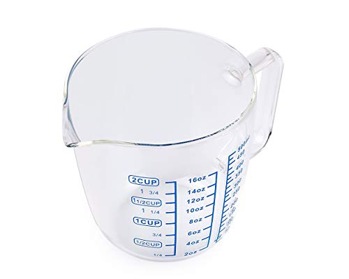 SCSpecial Taza medidora de vidrio taza de medición multiusos escala taza para líquido 17.6oz