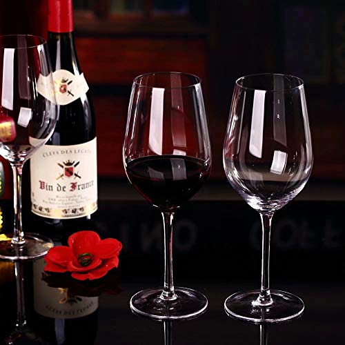 SDFSX - Juego de 4 copas de vino de cristal sin plomo, para cenar en familia, fiestas de cumpleaños, fiestas de vino, bares, restaurantes, etc.