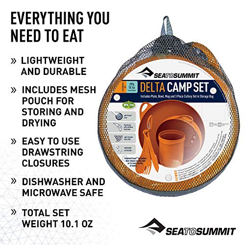 Sea to Summit Delta Camp Set (Bowl, Plate, Mug, Cutlery), Adultos Unisex, Azul, Talla Única