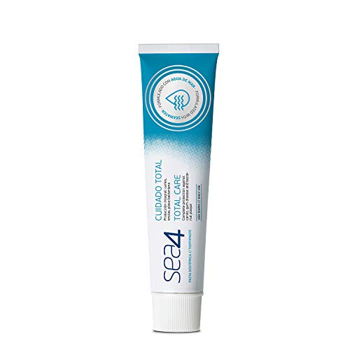 Sea4 Pasta Dentífrica Cuidado Total Uso Diario, Protección Integral Anticaties, Antiplaca Bacteriana y Protección Encías, Formulado con Agua de Mar, 75ml, Azul (303816)