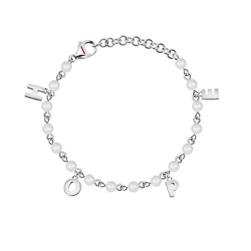 Sector No Limits Pulsera para mujer, Colección EMOTIONS, en acero, ónix blanco, esmalte - SAKQ21