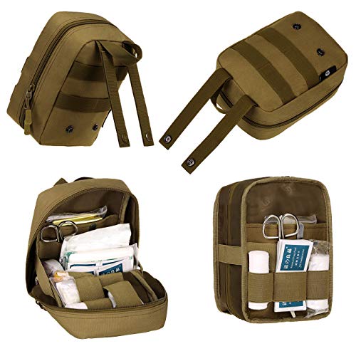 Selighting MOLLE Médico Bolsa de Primeros Auxilios Mochila Militar Multifunción Bolsa Táctica Compacta Botiquín Médico con Parche al Aire Libre para Caza,Campimng (Negro)