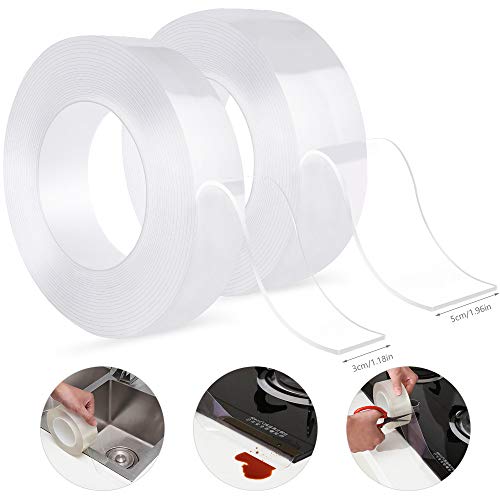 Sellador Autoadhesivas, Cinta de Sellado, Cinta Sellador Rollo Impermeable Tira Transparente para Recortadora Protección Cocina Fregadero Bañera (5cm x 5 m, 3cm x 5 m)