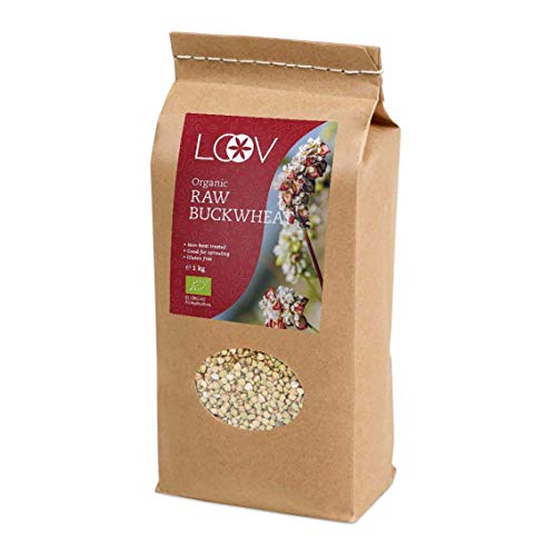 Semillas de Trigo Sarraceno Orgánico Crudo Sin Gluten, 1 kg, Sin Tratamiento Térmico, Todos Los Nutrientes Se Conservan, Cultivado Orgánicamente en Climas Nórdicos, Sin OGM