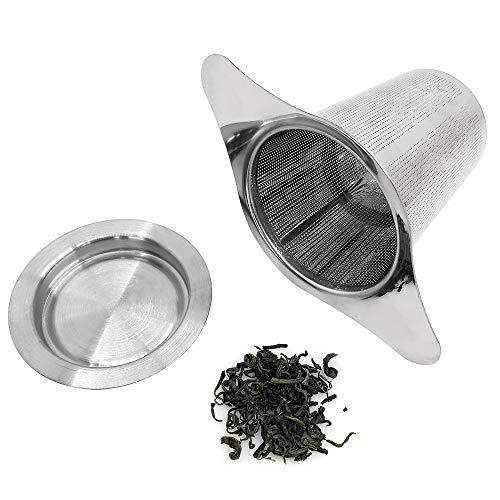 Senhai 304 Acero Inoxidable Infusor de té Y 2 Piezas Silicona Coladores de té, Filtro de te con Manijas Dobles para Colgando de Teteras, Tazas, para remojar el té de Hojas Sueltas y café