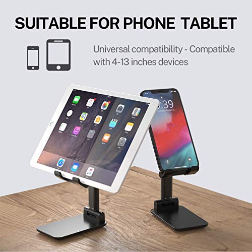 Senli Soporte para Tableta/teléfono, actualizado Soporte de teléfono de Escritorio Ajustable de múltiples ángulos Compatible Inteligentes iPad telefono de 4"-7.9" (Negro)